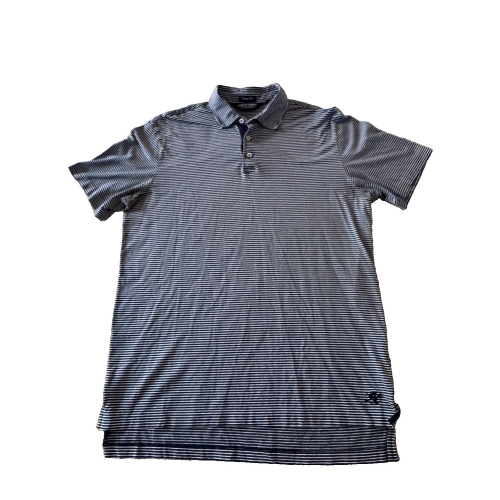 Polo Golf Ralph Lauren Shirt Mens Medium Black Striped Vintage Lisle Polo